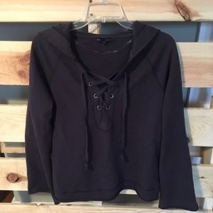 🌸Sanctuary charcoal distressed hoodie XS